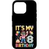 Retro Pixel Gamer Birthday Boys Apparel Custodia per iPhone 16 Pro 8 ° compleanno ragazzo retrò videogioco 8 anni Pixel Art
