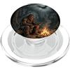 Mystery Creatures World Scena notturna della foresta criptica di Bigfoot Campfire PopSockets PopGrip per MagSafe
