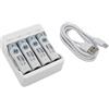 ANSMANN caricatore AA AAA per 1-4 batterie ricaricabili NiMH Basic 4 Caricatore con batterie ricaricabili - Caricatore con timer e spegnimento automatico