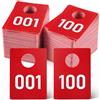 Jetec 2 Set di Biglietti Guardaroba Numerati da 1 a 100, Gettoni di Plastica Numerati, Stampa Fronte-Retro con Design Standard e Specchiato, Biglietti della Lotteria per Eventi dal Vivo (Rosso)