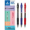Pilot G-2 Confezione da 3 penne a sfera retraibile con inchiostro gel - Punta 0,7 mm - Confezione da 3 - Nero essenziale, blu e rosso