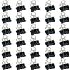 REBECASKYENS 30 pezzi Graffette pieghevoli, 25 mm, clip fermacarte, clip multiuso per documenti, colore nero, per foto, post-it, cancelleria, forniture per ufficio