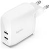 Belkin BoostCharge Doppio caricabatteria con PPS da 60 W per iPhone 16, 15, 14, iPad, Samsung Galaxy e Google Pixel, caricatore compatibile con cavi da USB-C a Lightning