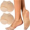 L&D Living and Dreaming Confezione da 4 paia di calzini antiscivolo e traspiranti per tacchi alti e sneaker, dita per scarpe décolleté, cuscinetti anteriori del piede e calzini con dita dei piedi, calzini bassi comodi