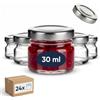 gouveo Set di 24 vasetti da 30 ml, mini con coperchio a vite, colore argento, con tappo a vite, TO43, per marmellate, spezie (EGR030S)