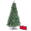 Brigros - Albero Di Natale Artificiale Effetto Realistico In Pvc Ignifugo, Albero Di Natale Folto Con Aghi Di Pino Spessi E Rami A Gancio, Con Borsa E Base In Metallo (Verde, 120 cm)