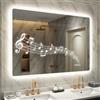 STARLEAD Specchio-Bagno-con-Luce e Bluetooth 70x100cm, Specchio-Bagno-LED con Antifog, 3 Colori Luce, Dimmerabile, IP44, Vetro Temperato HD, Memoria, Orizzontale/Verticale