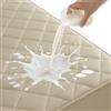 YSTELLAA Coprimaterasso Matrimoniale Impermeabile 160x190cm, Elastica Coprimaterasso Antiacaro, Proteggi Coprimaterassi Trapuntato Traspirante, Elastici Fino a 30cm, Cachi