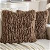YSTELLAA Federe Cuscini Divano 45x45 Effetto Piuma, 2 Pezzi, Marrone | Tessuto Identico Fronte/Retro, Forma Corazón Cerniera, Federa Cuscino Decorazione per Divano Soggiorno Camera Da Letto