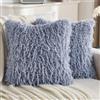YSTELLAA Federe Cuscini Divano 60x60 2 Pezzi In Pelliccia Sintetica, Soggiorno Decorativo Copricuscini Divano, Federa Cuscino Morbido, Copricuscini Con Forma Corazón Cerniera, Grigio Blu