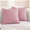 YSTELLAA Federe Cuscini Divano 50x50, 2 Pezzi, Rosa | Fodere Cuscini Minimalista Traspirante, Cerniera Invisibile, Copricuscini Decorativo, Divano Soggiorno Camera Da Letto