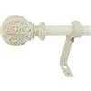 Decopolitan Leaf Ball Set di aste per Tende, Metallo, Avorio Invecchiato, 26 to 48 Inches