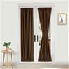 DWCN Tende per porte francesi - Tenda termica oscurante per porte con finestra in vetro, cucina e veranda, per la privacy, 80 x 172 cm, 1 tenda con fermatenda, marrone