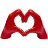 Kare Design oggetto decorativo Heart Hands, rosso, 12 cm, mani a forma di cuore, deco casa, cameretta, simbolo amiciazia amore, idea regalo, bomboniera