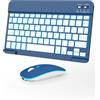 Nsyee Tastiera e mouse Bluetooth retroilluminato, tastiera wireless compatta universale, tastiera portatile ricaricabile per iPad/Samsung/tablet/iOS/Android/Windows, layout UK