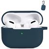 AKABEILA Cover AirPods Pro Silicone, Custodia AirPods Pro in Silicone, Compatibile con Apple AirPods Pro Cover Custodia Protettiva Air Pods Pro [LED Frontale Visibile] Moschettone Protettiva, Blu