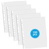 OulQinyhome Buste trasparenti formato A4, 100 pezzi, trasparenti, formato DIN A4, 70 My PP, 11 fori, trasparenti, resistenti alla polvere, per documenti, contratti, raccoglitori