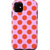 Preposh Custodia per iPhone 11 Rosa Corallo Arancione Grande Polka Dot Boho Vintage Estetica