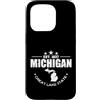 US States United States USA Country Amer Custodia per iPhone 15 Pro Michigan Est. 1837 Great Lake State Stati Uniti d'America