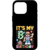 Retro Pixel Gamer Birthday Boys Apparel Custodia per iPhone 16 Pro 8 ° compleanno ragazzo retrò videogioco 8 anni Pixel Art