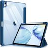 FINTIE Custodia per iPad Air 11 Pollici M4/M3/M2 (2026/2025/2024), iPad Air 5a/4a Gen 10,9 (2022/2020) con Portapenne - Sottile Leggero Trasparente Cover Posteriore con Bordo in TPU, Marine Blu
