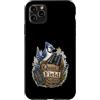 Jimbeels Custodia per iPhone 11 Pro Max Motivo ghiandaia azzurra dolce con libri