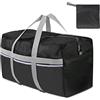 REDSEASONS Borsa da viaggio pieghevole, borsa da viaggio extra large 96L, borsone pieghevole, borsone leggero impermeabile, nero