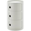 Kartell Componibili Big, Mobile Contenitore 3 Elementi, Diametro 42 cm, Bianco