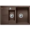 BLANCO METRA 6 S Compact - Lavello rettangolare in granito per basi di lavello con larghezza 60 cm - SILGRANIT - Piccolo gocciolatoio con vaschetta aggiuntiva - Marrone - 515044
