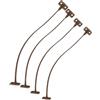 NOTIME Qty 4 pattina flessibile in plastica senza mano, per casa, statica, roulotte, camper, capanne, per lembi leggeri, porte, armadi, 200 mm, lunghezza 7/8 pollici (marrone)