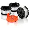 QianDanS Bobina e filo per decespugliatore Black Decker, con copertura per bobina e molla sostituire AF-100 ST5530-GB GLC3630L20-GB STC1820PC-GB BESTA530-GB BESTA525-GB (nero+arancione)