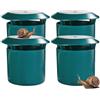 MantraRaj Confezione da 4 trappole per lumache ecologiche, atossiche, in plastica, per giardino, giardino, giardino, senza veleni o sostanze chimiche, adatte per giardino, balcone e giardino