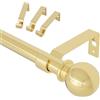 ATUHOLA Bastone per Tende Oro 80-126 cm - Set Regolabile Con Staffa, in Metallo Diametro 5/8 per Esterni, Interni, Camera da Letto, Soggiorno