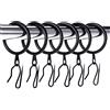Hotop 30 Pezzi Anelli in Metallo per Tende di Drappeggio Anelli da Appendere e 30 Pezzi Ganci Tendaggi in Metallo per Tende da Doccia Finestre Porta, 30 mm Diametro Interno (Nero)