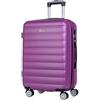 ITACA - Valigia Da Stiva Rigida Valigia Espandibile - Trolley Grande Con Ruote, Valigia 23kg Per Viaggi, Trolley Da Stiva Resistente. Lucchetto a Combinazione, Viola