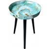 Simmer Stone Tavolini rotondi per interni con 3 gambe in legno staccabili, tavolino versatile, perfetto per tavolino da caffè, tè e tempo di relax, 45 cm (verde marmo)