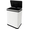 WELL HOME MOBILIARIO & DECORACIÓN Well Home - Pattumiera da 50 l, colore bianco, in acciaio inox, con sensore automatico e filtro antiodore H.54 cm