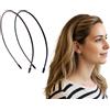 Righe e Pois Cerchietto per Capelli in Silicone Sottile e Flessibile, Delicato, Set da 2, per Donna e Uomo Unisex - Confezione da 2 Hairband (Misto(1 Nero 1 Marrone))