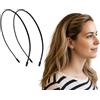 Righe e Pois Cerchietto Capelli Donna e Uomo Sottile in Silicone, Antiscivolo, Leggero e Confortevole, Uso Quotidiano, Sport e Lavoro - Set 2 Hairband (Nero)