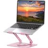 SOUNDANCE Supporto per computer portatile con base girevole a 360°, Riser ergonomico per scrivania, altezza regolabile Muti-Angle, supporto stabile in metallo da 10-15,6, colore: Rosa