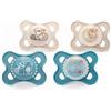 MAM Ciucci originali da giorno e da notte, 0-6 mesi, confezione da 4, include 2 ciucci che si illuminano al buio, design ortodontico, accessori per bambini, blu (vari motivi)