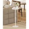 TUTOTAK Tavolino rotondo alto, tavolino piccolo, tavolino per bevande, tavolino con piedistallo, soggiorno, bianco TB01BW096EU