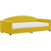 vidaXL Divano letto con materasso Giallo 90x200 cm Velluto