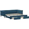 vidaXL Letto da giorno allungabile con cassetti blu 100x200 cm in velluto