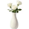 VASANA Vaso da fiori in plastica bianca alto 20 cm, in ceramica, per fiori, decorativo, piccolo vaso floreale per bouquet, centrotavola, soggiorno, ufficio