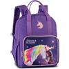 Unicorn Academy Zaino per bambini e bambine, 9 l, con scomparto principale con cerniera e tasca anteriore con cerniera, 31 x 24 x 11 cm, design unicorno viola con 2 manici e spallacci regolabili, 360