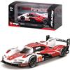 Burago Bburago - Porsche 963#6 con Teca Espositiva in Scala 1:43, Auto Diecast Bianco e Rosso, Replica Dettagliata Endurance Racing, Licenza Ufficiale Porsche, Età Consigliata 14+ Anni
