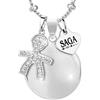 SAGA GIOIELLI® COLLANA CHIAMA ANGELI GRAVIDANZA BOLA MESSICANA CHARM BAMBINO BABY BOY CRISTALLI