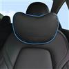 TOPABYTE Cuscino Poggiatesta Cuscino per Collo Auto con Vera Pelle Nappa Morbido Cuscino di Supporto Testa per Seggiolino, Cuscino Cervicale per Auto, Ufficio e Casa, Confezione da 1 - Nero