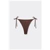 Tezenis Bikini Brasiliano Fianchetti Sottili Shiny Glam Choco Donna Marrone